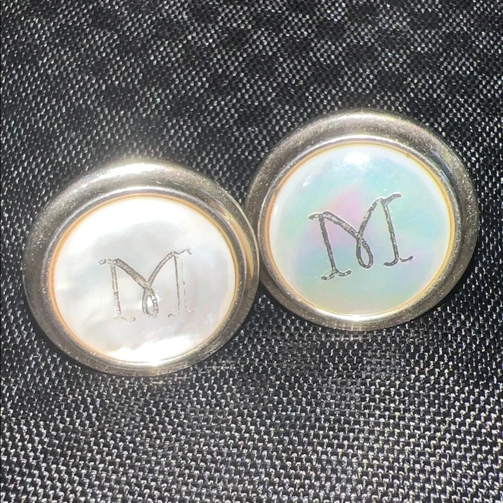 Vintage Gold and Cream Monogram Cufflinks